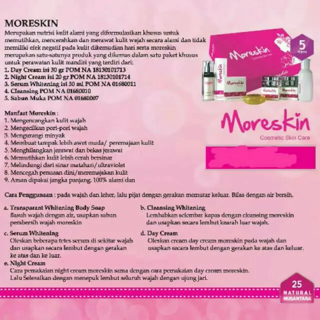 MORESKIN COSMETIC SKIN CARE PINK SERIES BOX 3